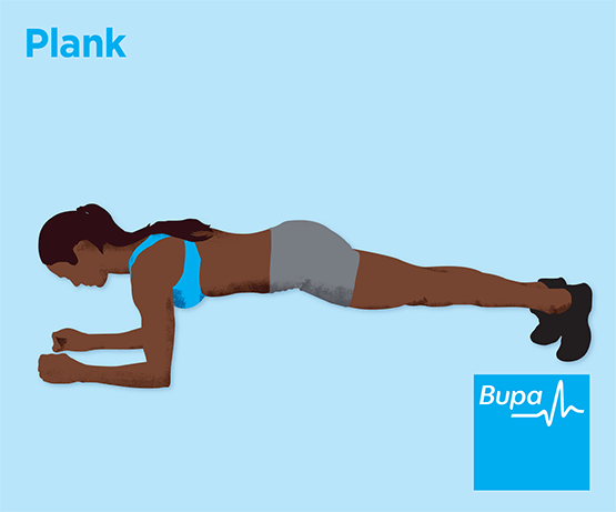 A GIF demonstrating the plank exercise