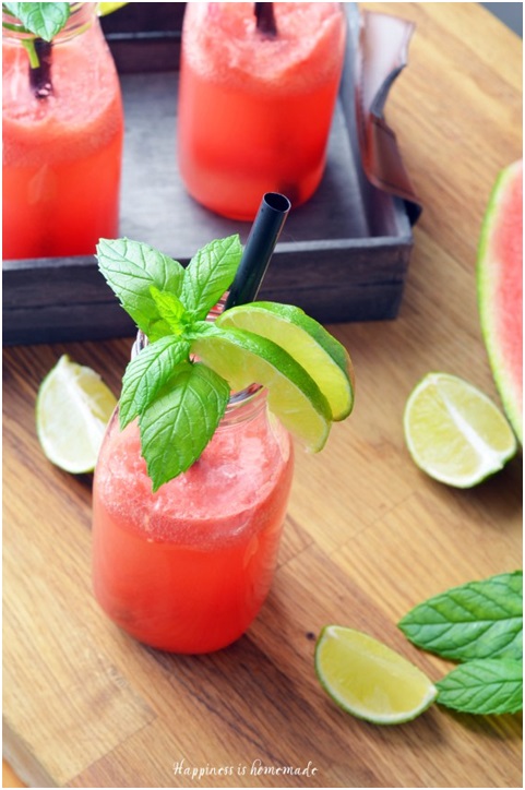A watermelon fresca mocktail