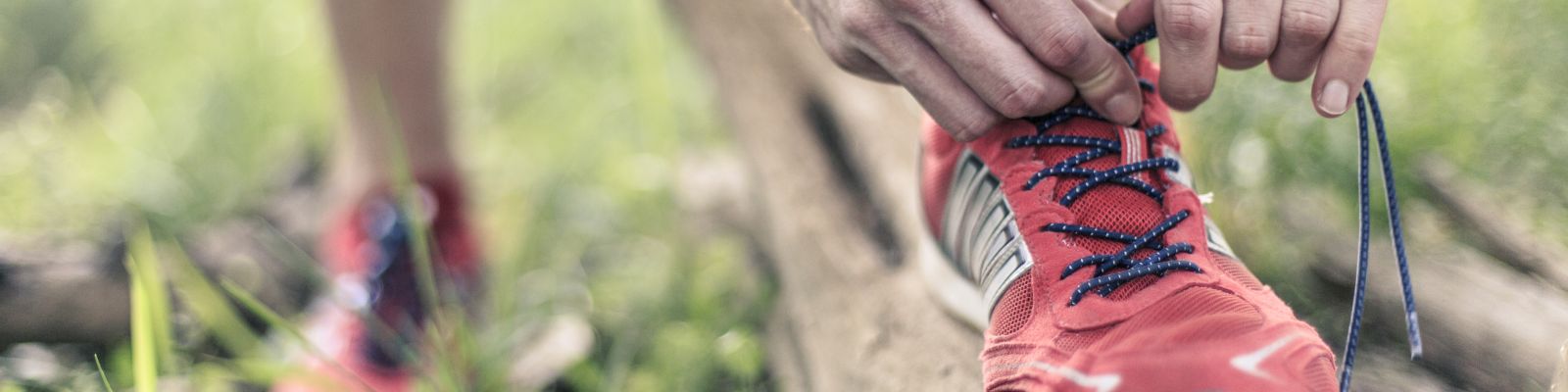 Tying shoes for a run
