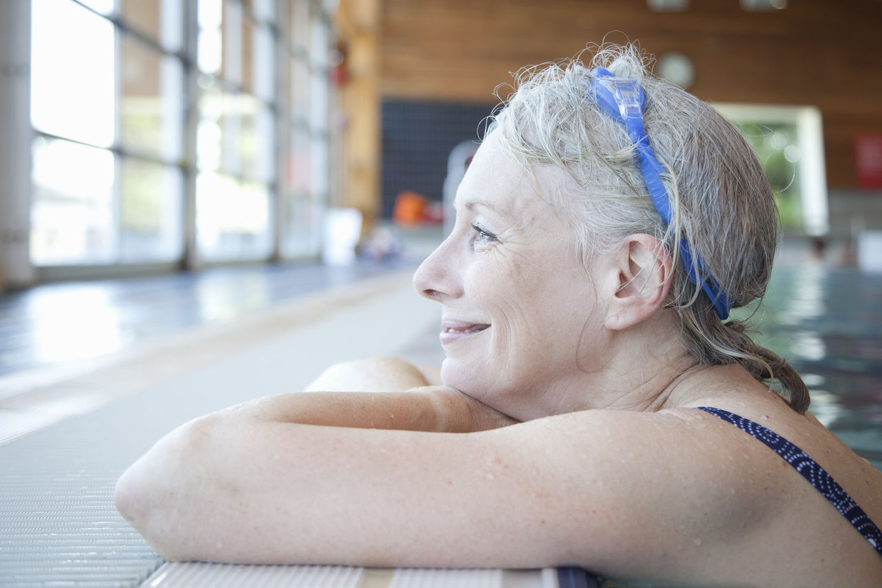 An image of an older woman smiling